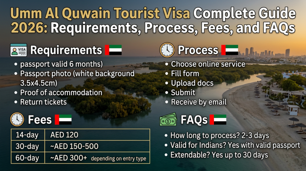 Umm Al Quwain Tourist Visa Complete Guide 2026 Requirements Process Fees and FAQs