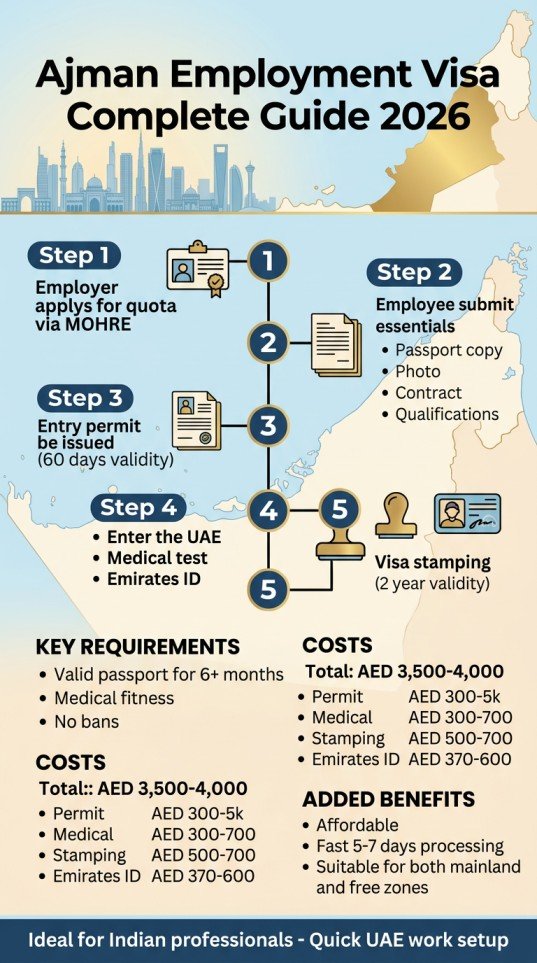 Ajman Employment Visa Complete Guide 2026 Requirements Process Fees and FAQs