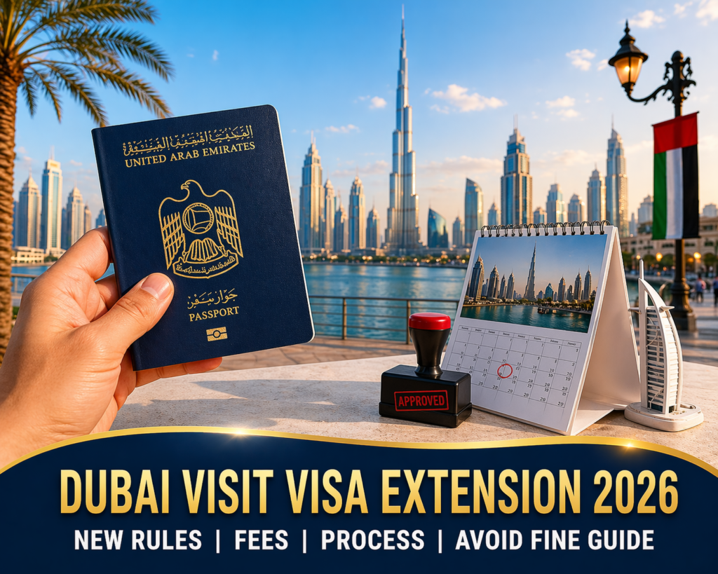 Dubai Visit Visa Extension 2026 New Rules Fees Process and Avoid Fine Guide
